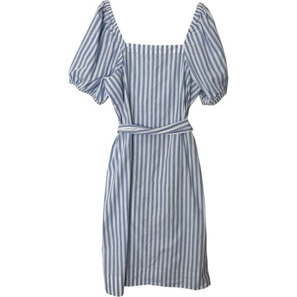 J Crew Harborfront Carol Stripe Button Down Cotton Puff Sleeve MIDI Dress (XL) - Picture 10 of 16